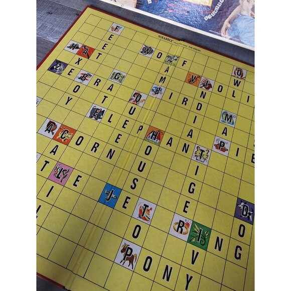 Vintage Scrabble For Juniors Ed 3 1968 Selchow Righter Has All 100 Tiles 2 Sided - Picture 16 of 16